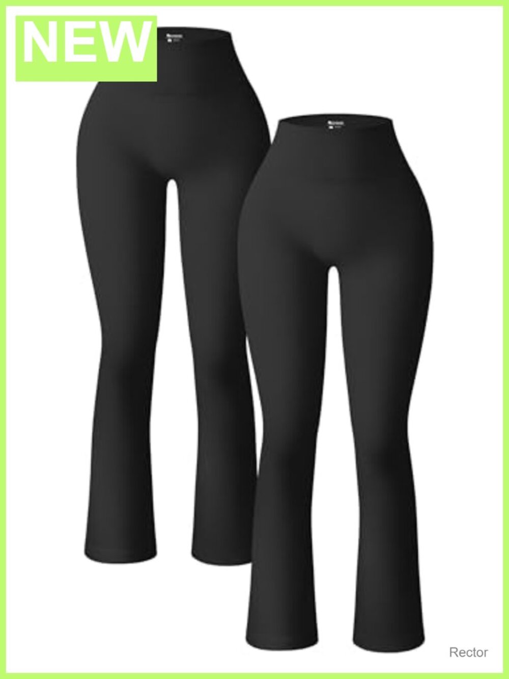 OQQ Women's 2 Piece Flare Leggings Ribbed Yoga Pants High Rise Workout Bell